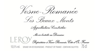Leroy Vosne Romanee 1er Cru Beaux Monts 2001