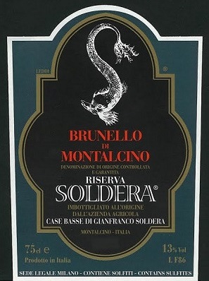 Soldera Brunello di Montalcino Riserva 1996 (Stained Label)