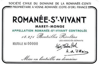 Domaine de la Romanee Conti (DRC) Romanee-St-Vivant Grand Cru 2011 (Label Marked)